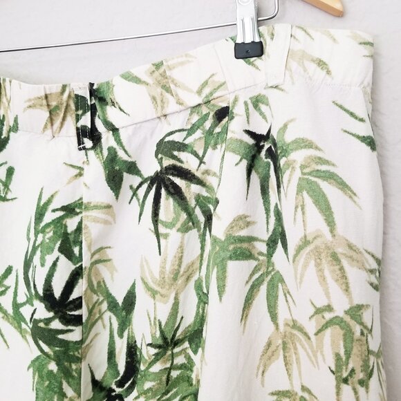 J. Jill Barley Palm Print Linen Blend Wide Leg Crop Pant Plus 2X Tropical Bamboo - Picture 9 of 13